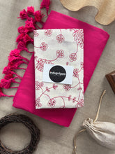 Pink Handloom Khadi Cotton Saree With Sequence Embrodery Work Blouse